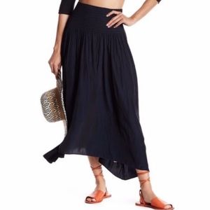 Calypso St. Barth Black XS Boho Flowy Effortless Skirt or strapless dress